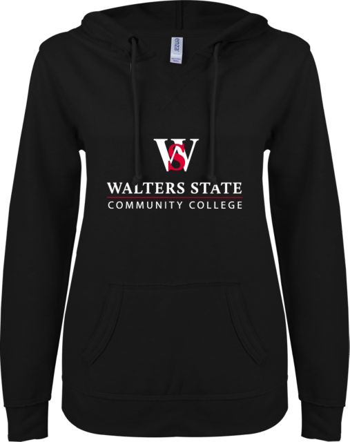 Walter State ENZA Ladies V Notch Raw Edge Fleece Hoodie Primary - ONLINE ONLY