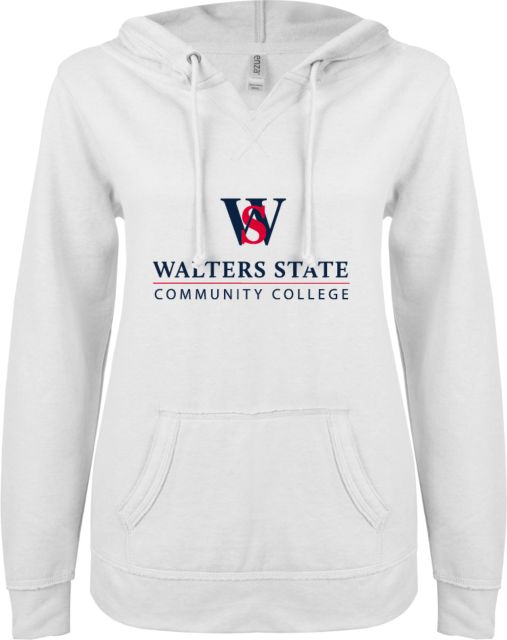 Walter State ENZA Ladies V Notch Raw Edge Fleece Hoodie Primary - ONLINE ONLY